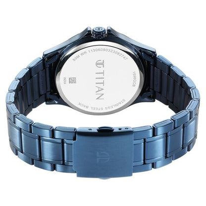 Titan Neo Splash Anthracite Dial Quartz Multifunction Stainless Steel Strap Watch for Men