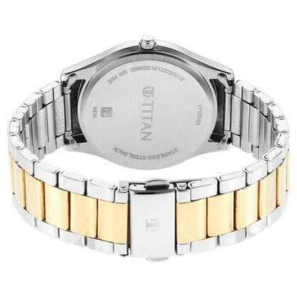Titan Men's Multifunction Karishma: Two-Tone Steel Elegance Watch