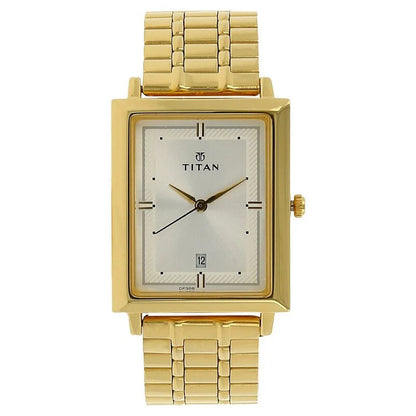 Titan Analog with Date Silver Dial Quartz Stainless Steel Strap Mens