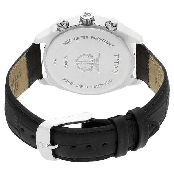 Titan Quartz Multifunction Silver Dial Leather Strap Watch for Men