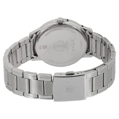Titan Workwear White Dial Quartz Multifunction Stainless Steel Strap watch for Men