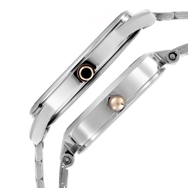 Titan Bandhan Quartz Analog Silver Dial Two Toned Stainless Steel Strap Watch For Couple