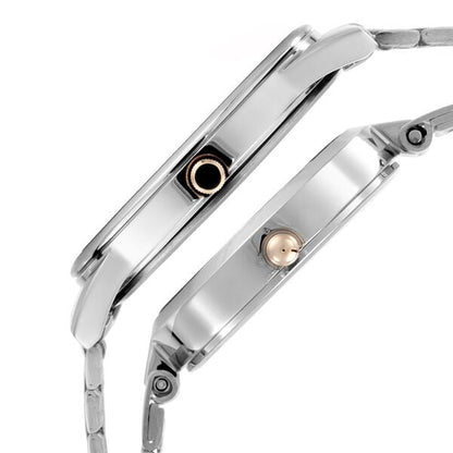 Titan Bandhan Quartz Analog Silver Dial Two Toned Stainless Steel Strap Watch For Couple