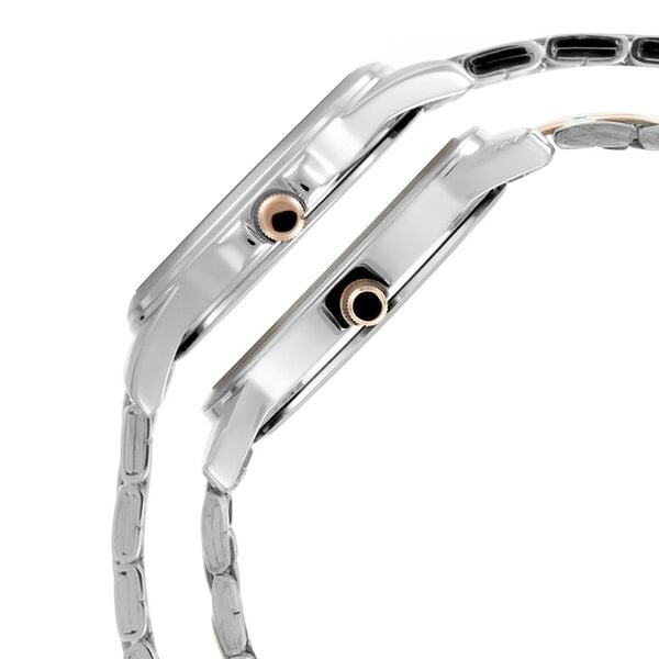 Titan Bandhan Quartz Analog with Day and Date Silver Dial Stainless Steel Strap Watch for Couple