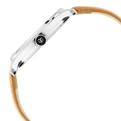 Titan Men's Urban Edge Lustrous White Dial Leather Watch 1802sl07