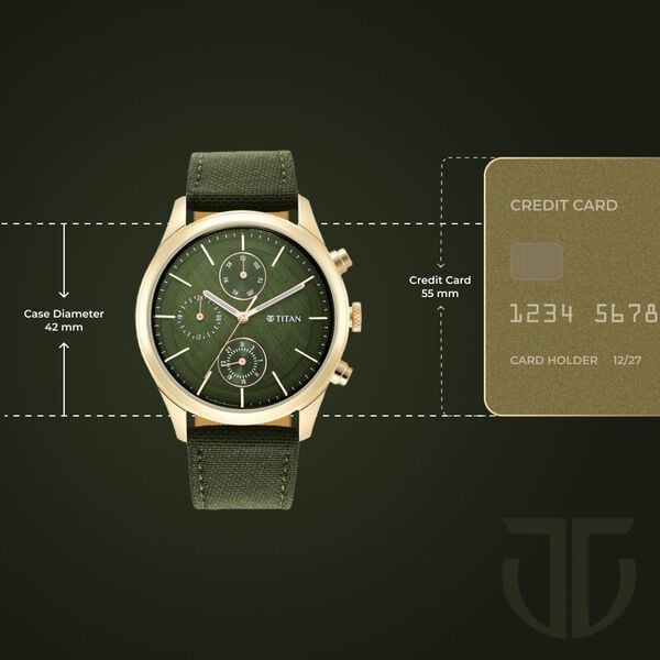 Titan Neo Splash Green Dial Quartz Analog with Date Fabric Strap watch for Men