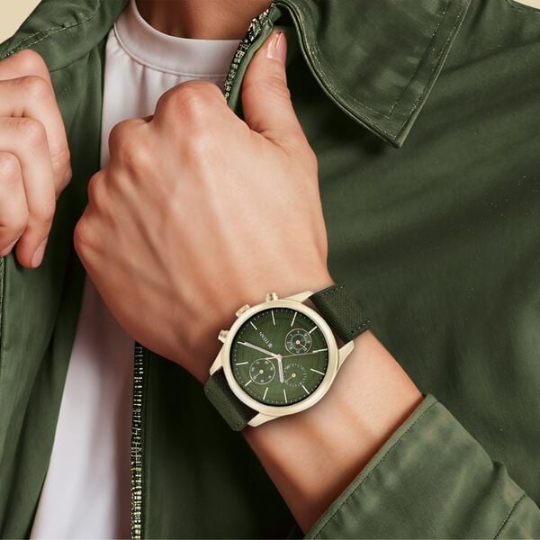 Titan Neo Splash Green Dial Quartz Analog with Date Fabric Strap watch for Men