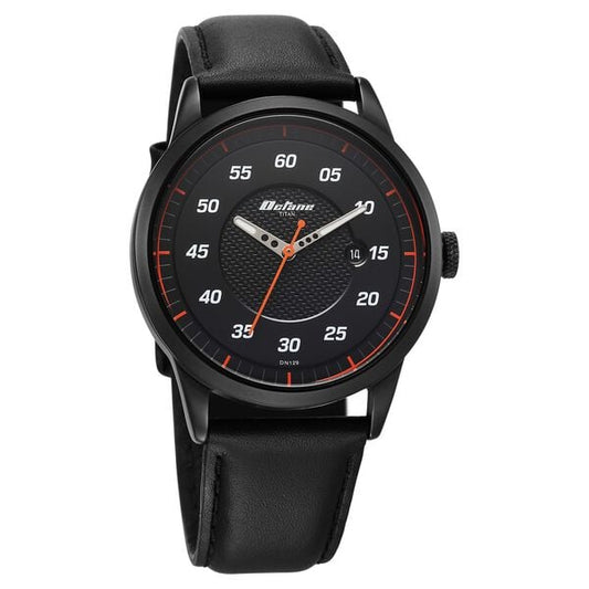 Titan Octane Quartz Analog with Date Black Dial With Black Leather Strap Watch For Men