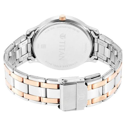 Titan Quartz Analog Green Dial Stainless Steel Strap Watch for Men