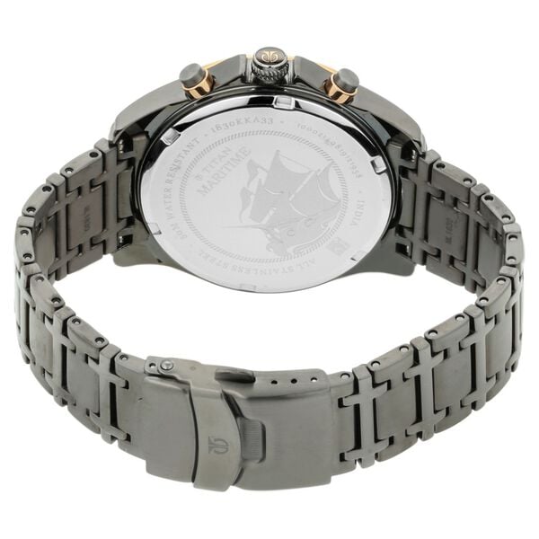 Titan Maritime Anthracite Chronograph Stainless Steel Strap watch for Men