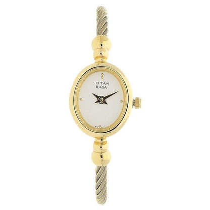 Titan Raga White Dial Analog Stainless Steel Strap watch for Women