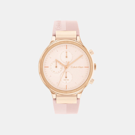 Energize Women Quartz Pink Dial Chronograph Silicone Watch 25200243