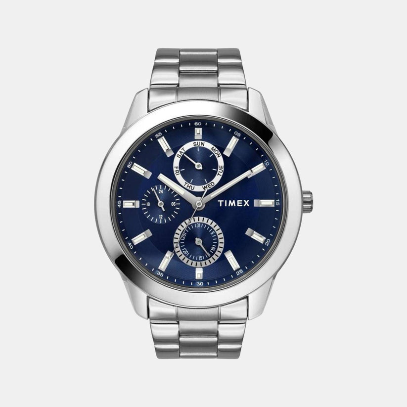 Fashion Men Quartz Blue Dial Chronograph Stainless Steel Watch TWEG18507