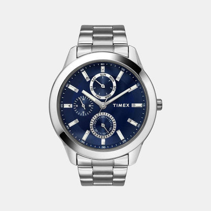 Fashion Men Quartz Blue Dial Chronograph Stainless Steel Watch TWEG18507
