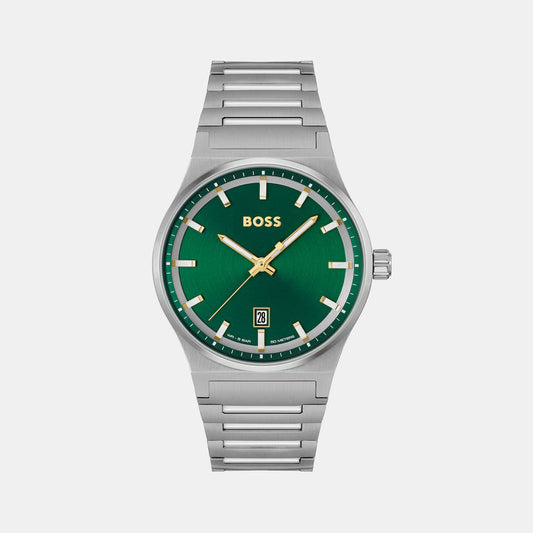 Candor Men Quartz Green Dial Analog Stainless Steel Watch 1514079