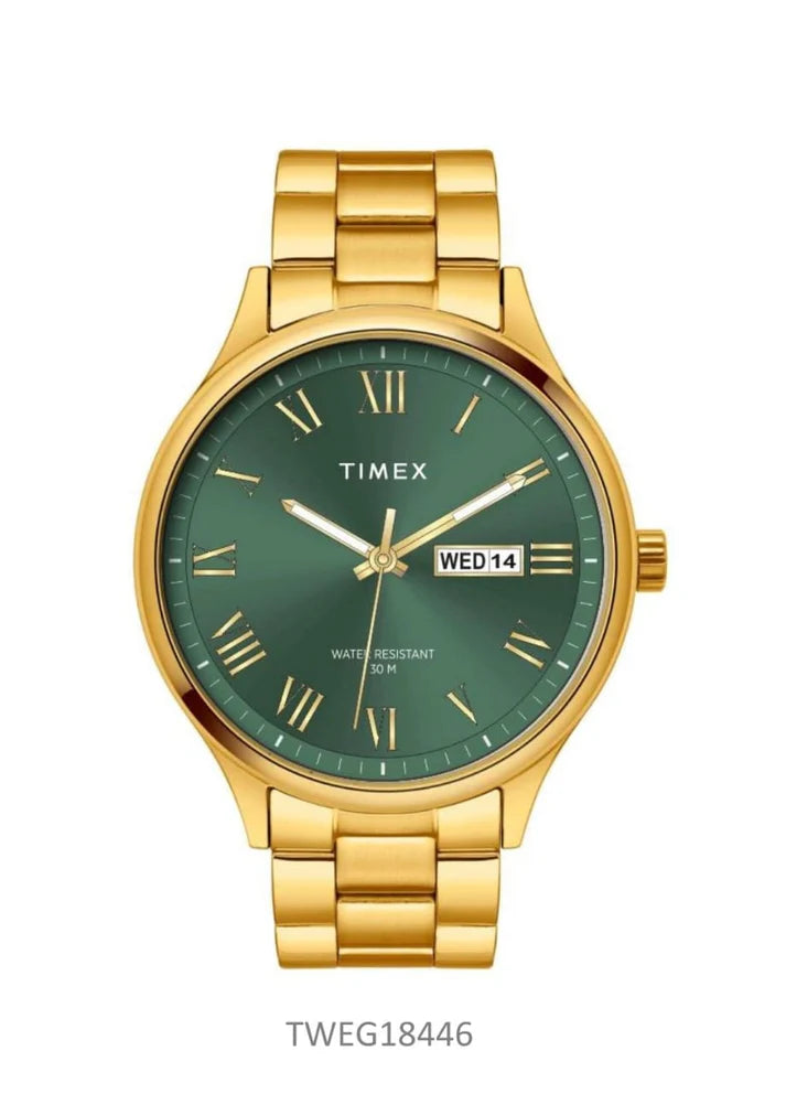 Timex Full Roman Green 43mm Dial Astrological Men's Watch TWEG18446