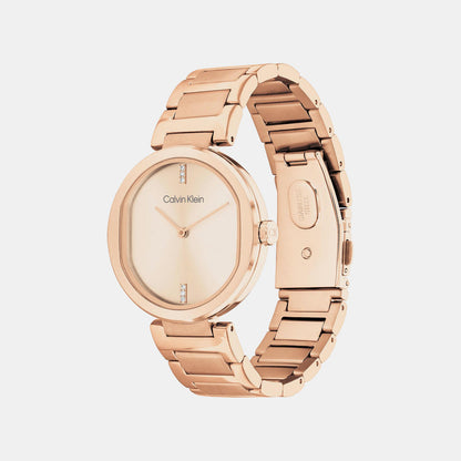 Ck Sensation Women Quartz Rose Gold Dial Analog Stainless Steel Watch 25200431