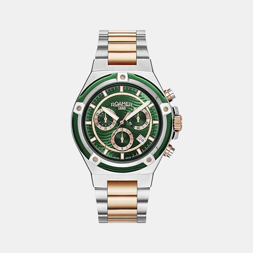 Tempomaster Chrono Men Quartz Green Dial Analog Stainless Steel Watch 221837 49 75 20