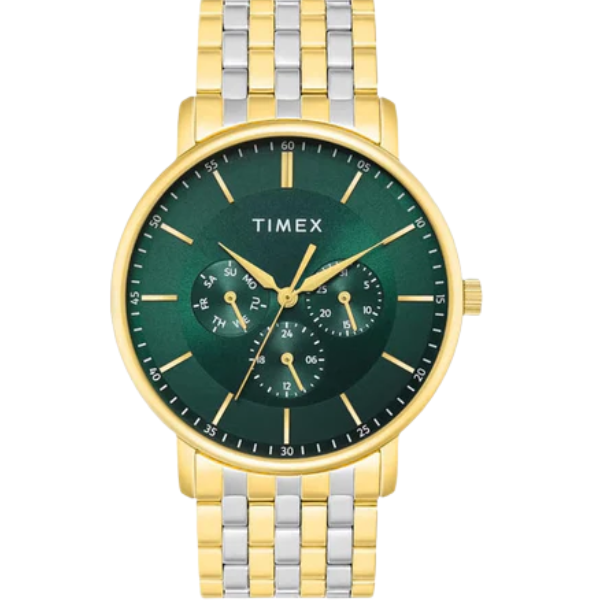 Trendline Men Quartz Green Dial Multi-Function Stainless Steel Watch TWTG12806