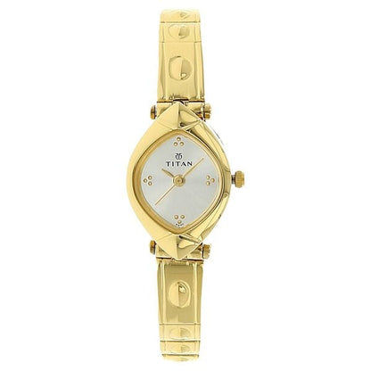 Titan Quartz Analog Silver Dial Stainless Steel Strap Watch for Women