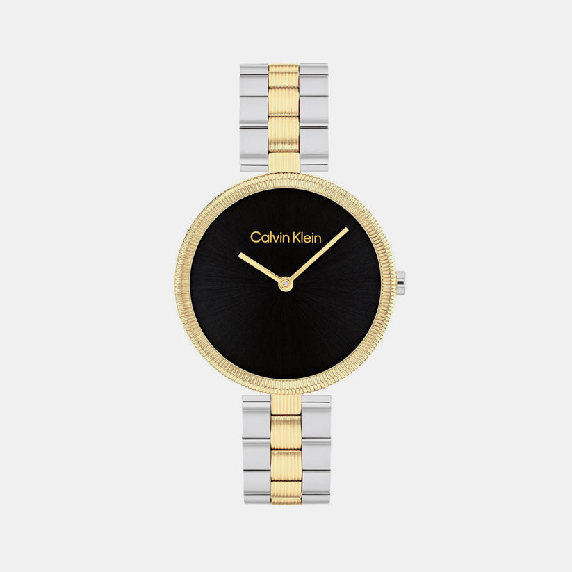 Gleam Women Quartz Black Dial Analog Stainless Steel Watch 25100012