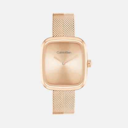 Ck Adore Women Quartz Rose Gold Dial Analog Stainless Steel Watch 25100101