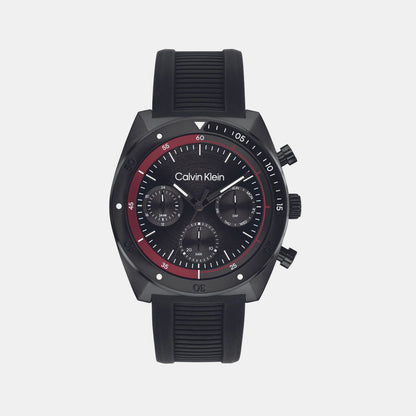 Ck Flex Men Quartz Black Dial Chronograph Silicone Watch 25200467