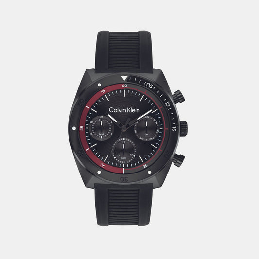 Ck Flex Men Quartz Black Dial Chronograph Silicone Watch 25200467