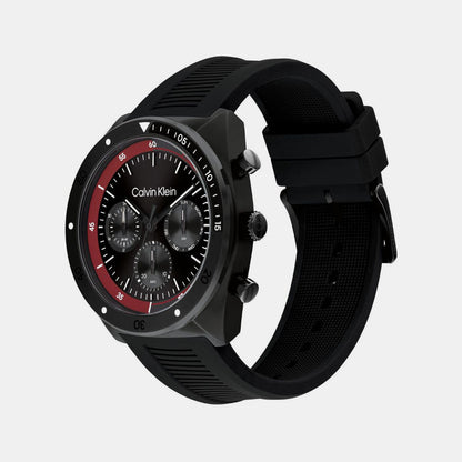 Ck Flex Men Quartz Black Dial Chronograph Silicone Watch 25200467