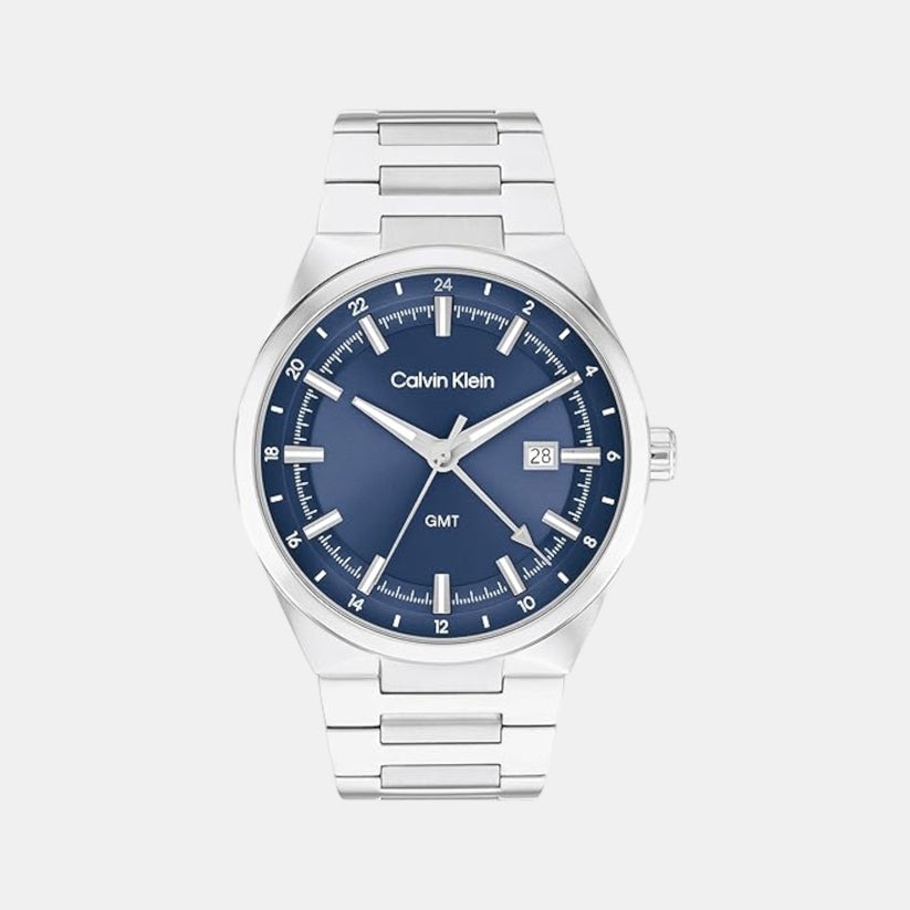Distinguish Men Quartz Blue Dial Analog Stainless Steel Watch 25200488