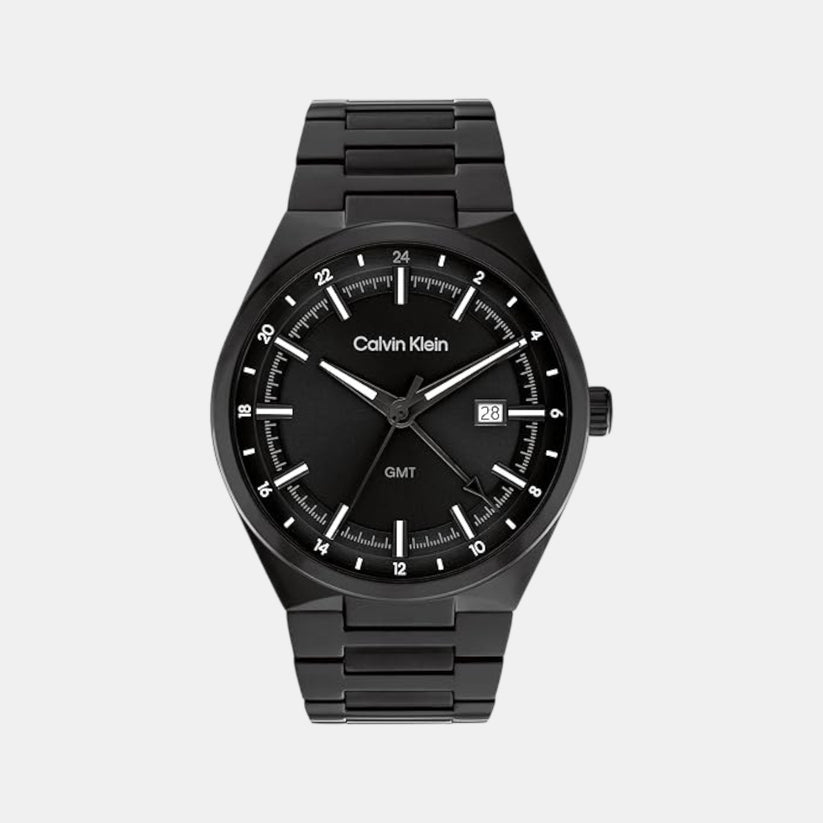 Distinguish Men Quartz Black Dial Analog Stainless Steel Watch 25200490