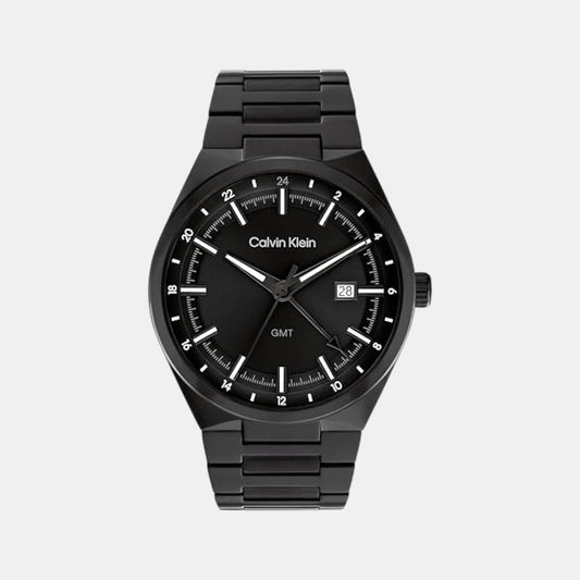 Distinguish Men Quartz Black Dial Analog Stainless Steel Watch 25200490