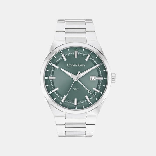 Distinguish Men Quartz Green Dial Analog Stainless Steel Watch 25200492