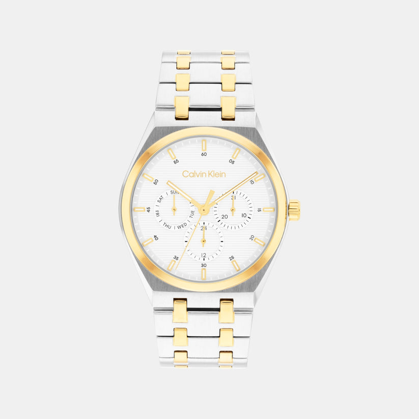 Ck Motion Men Quartz White Dial Multi-Function Stainless Steel Watch 25200533