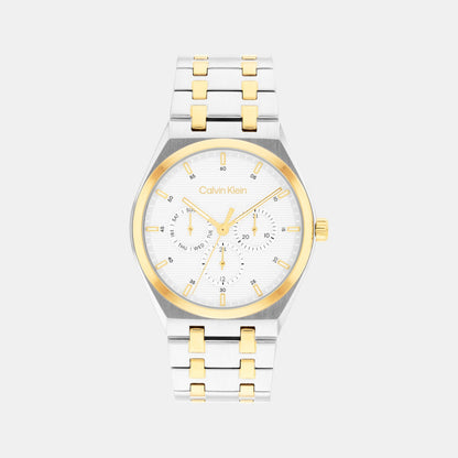 Ck Motion Men Quartz White Dial Multi-Function Stainless Steel Watch 25200533