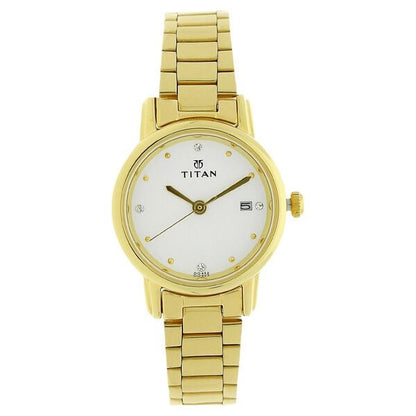 Titan Karishma White Dial Women Watch With Stainless Steel Strap