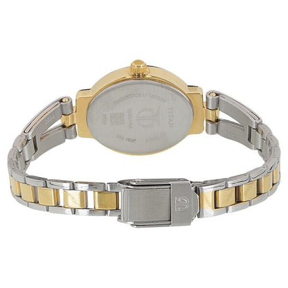 Titan Quartz Analog Silver Dial Two Toned Stainless Steel Strap Watch For Women