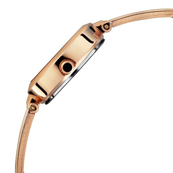 Titan Quartz Analog Silver Dial Rose Gold Metal Strap Watch For Women