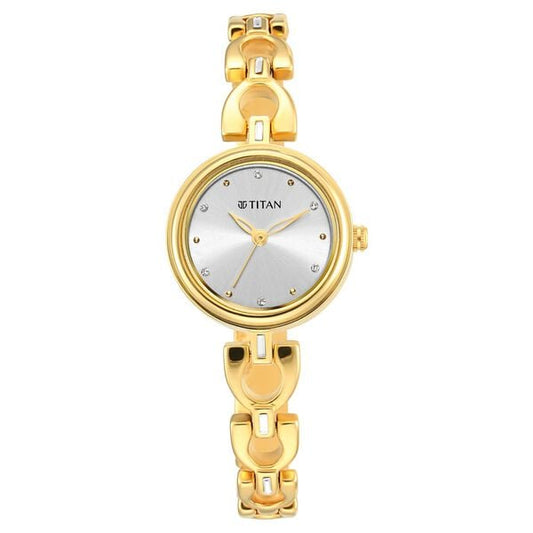 Titan Lagan Silver Dial Analog Metal Strap Watch for Women