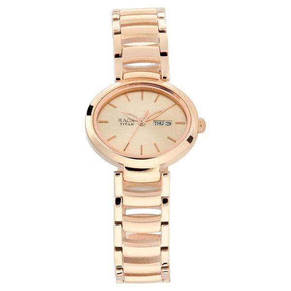 Titan Raga Viva Rose Gold Dial Women Watch With Metal Strap