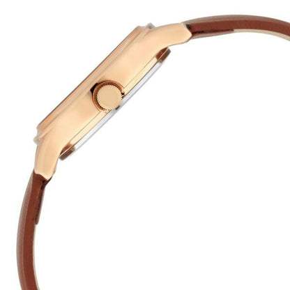 Titan Quartz Analog Silver Dial Tan Leather Strap Watch For Women