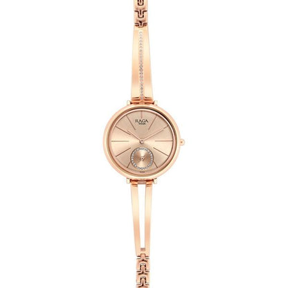 Titan Raga Viva Quartz Analog Rose Gold Dial Rose Gold Metal Strap Watch For Women