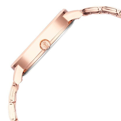 Titan Workwear Quartz Analog with Day and Date Rose Gold Dial Stainless Steel Strap Watch for Women