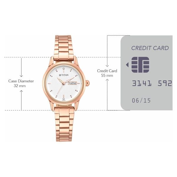 Titan Women's Lagan Watch: Rose Gold Accents & Refined Elegance - 25 mm Dial Size - Small Dial