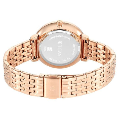 Titan Premium Workwear White Dial Analog with Date Stainless Steel Strap watch for Women