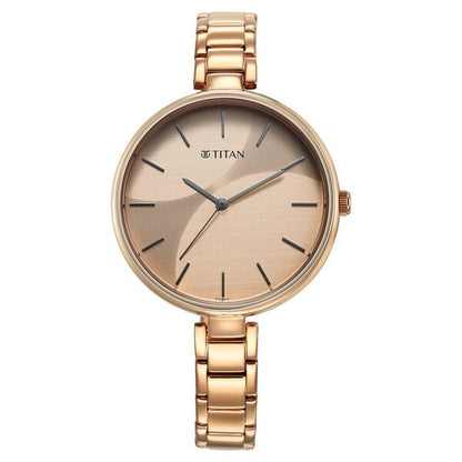 Titan Purple Stackables Quartz Analog Two Toned Dial Stainless Steel Strap Watch for Women