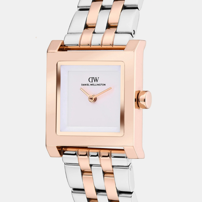Women Quartz Silver Dial Analog Stainless Steel Watch DW0DL2800