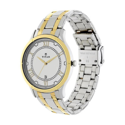Titan Analog with Date Dial Stainless Steel Strap watch for Men