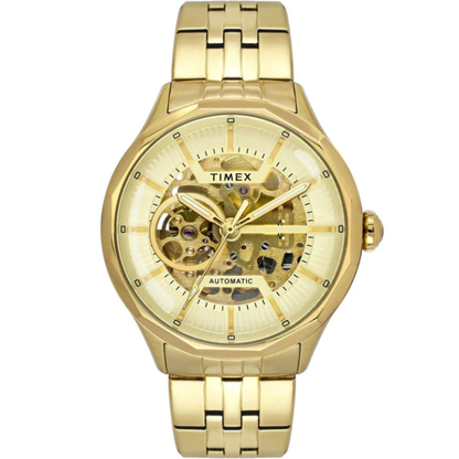 TIMEX Round Champagne Dial Analog Automatic Men's Watch - TWEG27600