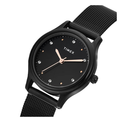 Timex Women Black Round Analog Dial Watch - TW0TL8716
